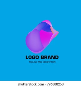 Vector colorful liquid abstract logo design