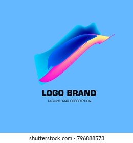 Vector colorful liquid abstract logo design