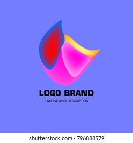Vector colorful liquid abstract logo design
