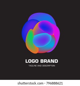 Vector colorful liquid abstract logo design