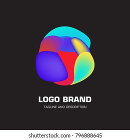 Vector colorful liquid abstract logo design