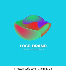 Vector colorful liquid abstract logo design