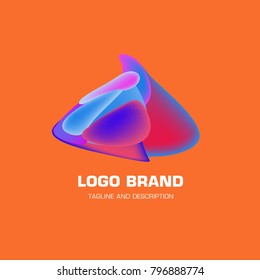 Vector colorful liquid abstract logo design