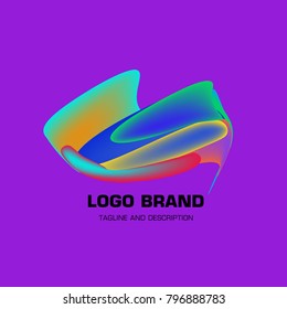 Vector colorful liquid abstract logo design
