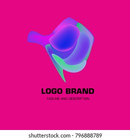 Vector colorful liquid abstract logo design
