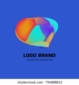 Vector colorful liquid abstract logo design