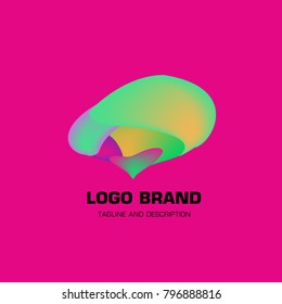 Vector colorful liquid abstract logo design