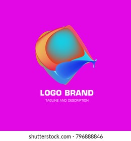 Vector colorful liquid abstract logo design