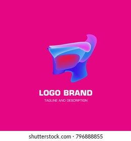 Vector colorful liquid abstract logo design