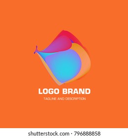 Vector colorful liquid abstract logo design