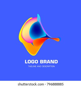 Vector colorful liquid abstract logo design