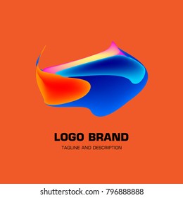 Vector colorful liquid abstract logo design