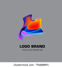 Vector colorful liquid abstract logo design