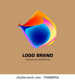 Vector colorful liquid abstract logo design