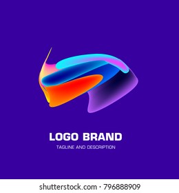 Vector colorful liquid abstract logo design