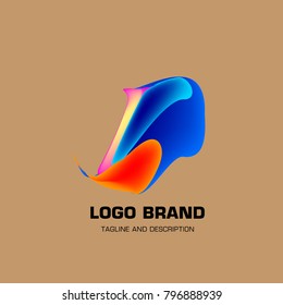 Vector colorful liquid abstract logo design