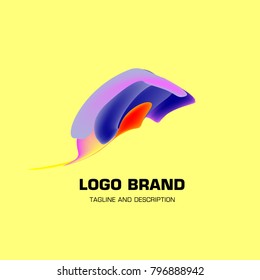 Vector colorful liquid abstract logo design