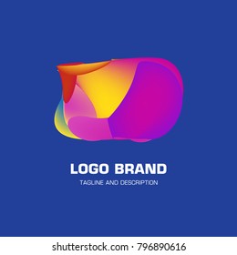 Vector colorful liquid abstract logo design