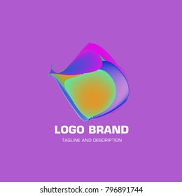 Vector colorful liquid abstract logo design