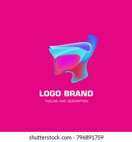 Vector colorful liquid abstract logo design