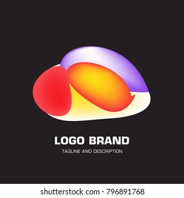 Vector colorful liquid abstract logo design