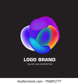 Vector colorful liquid abstract logo design