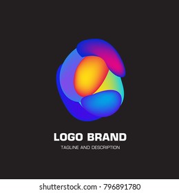 Vector colorful liquid abstract logo design