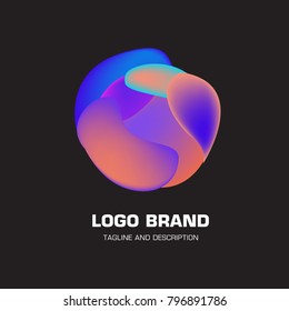 Vector colorful liquid abstract logo design