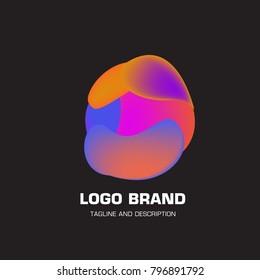 Vector colorful liquid abstract logo design