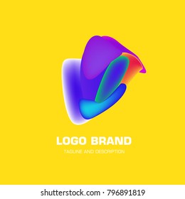 Vector colorful liquid abstract logo design
