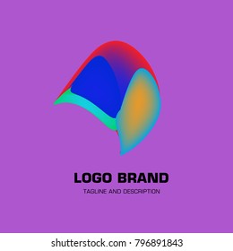 Vector colorful liquid abstract logo design