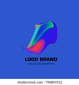 Vector colorful liquid abstract logo design
