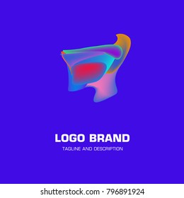 Vector colorful liquid abstract logo design