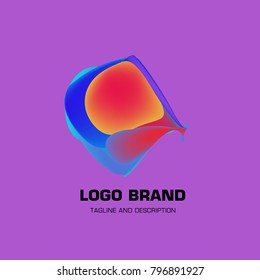 Vector colorful liquid abstract logo design