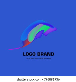Vector colorful liquid abstract logo design