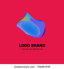 Vector colorful liquid abstract logo design