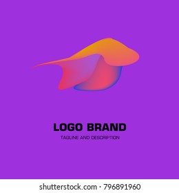 Vector colorful liquid abstract logo design