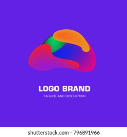 Vector colorful liquid abstract logo design