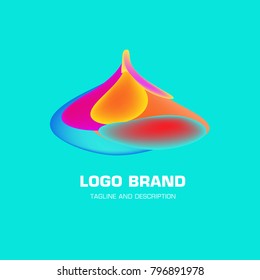 Vector colorful liquid abstract logo design