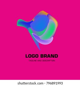 Vector colorful liquid abstract logo design