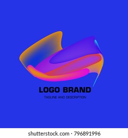 Vector colorful liquid abstract logo design