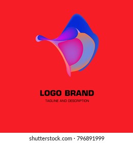 Vector colorful liquid abstract logo design