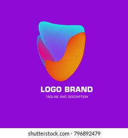 Vector colorful liquid abstract logo design