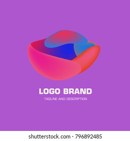 Vector colorful liquid abstract logo design