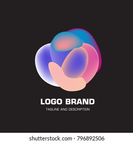 Vector colorful liquid abstract logo design