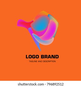 Vector colorful liquid abstract logo design