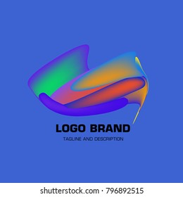 Vector colorful liquid abstract logo design