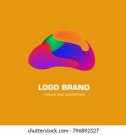 Vector colorful liquid abstract logo design
