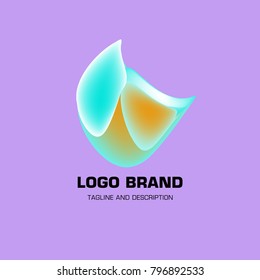 Vector colorful liquid abstract logo design