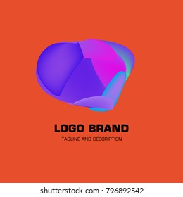Vector colorful liquid abstract logo design